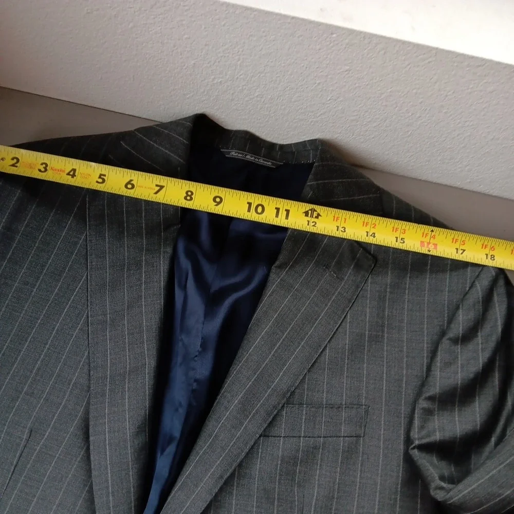 Jack Victor 1913 Luxury Blazer Men's 40R Century Gray Stripe Corporate Boardroom - Picture 5 of 11